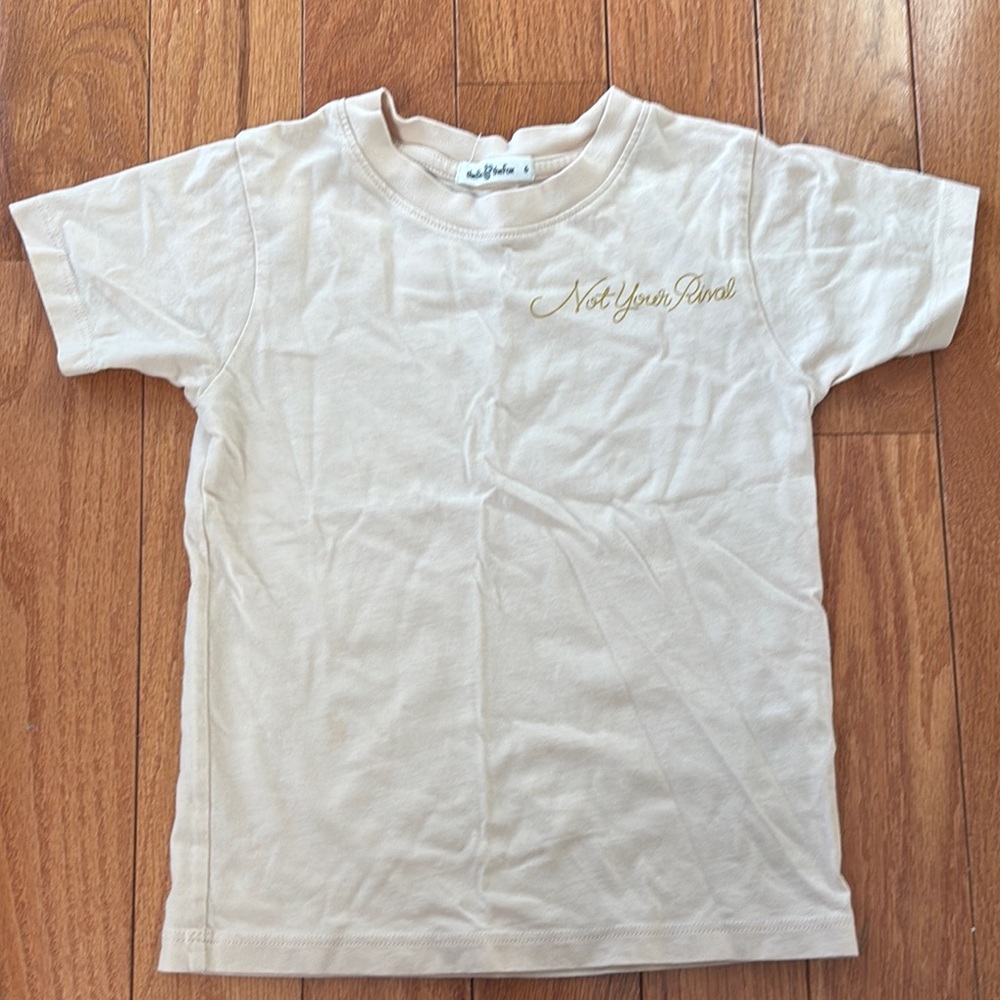 Kids Beige T-Shirt, sisterhood, size 6 ( fits like 4/5t)